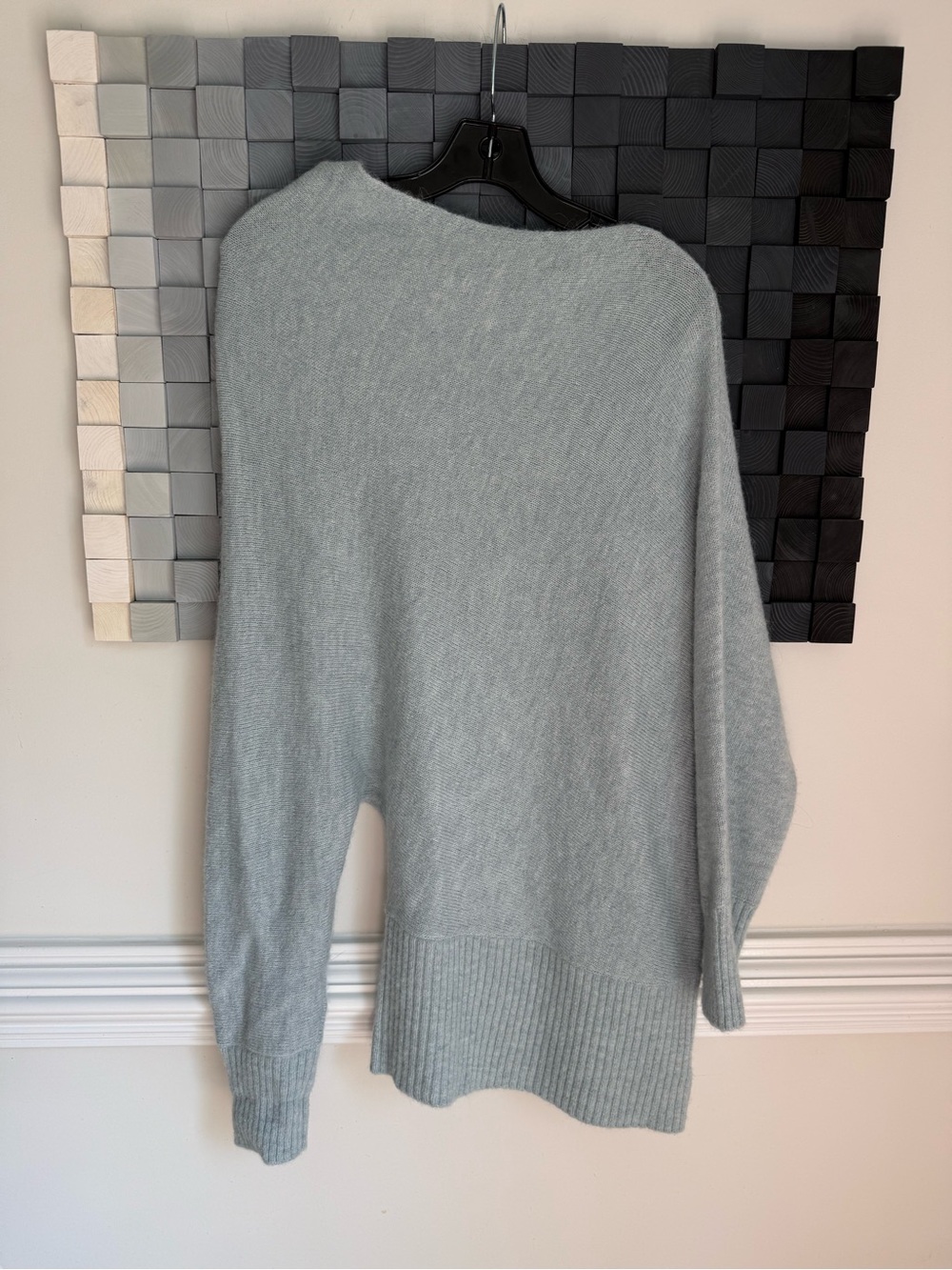 Off-the-Shoulder Lightweight Knit Sweater - Pale Mint - Picture 11 of 15